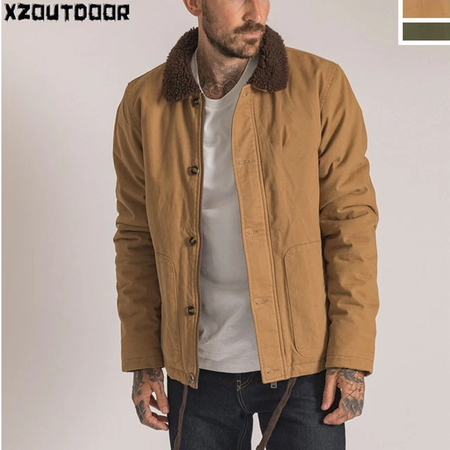 Men's Navy N1 DECK JACKET Heavy Duty Winter Jacket Fleece Army Retro Casual Coat