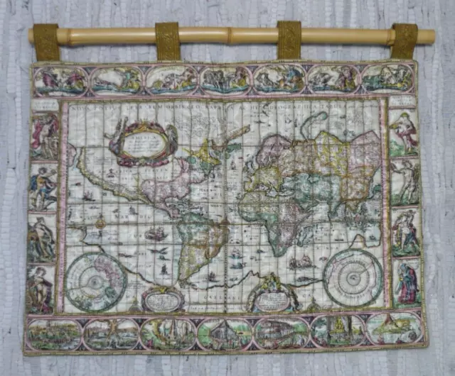Landkarte Nova Totius Terrarum Orbis Geographica ... Gobelin Wandbehang