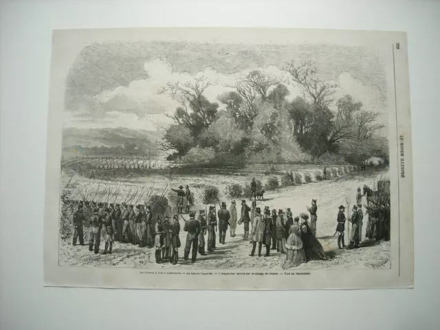 1868 Engraving. The Chase To Shoot Compiegne. Le Layon Imperial. Busonnet Pull