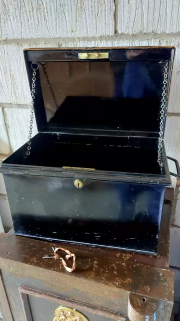 🗝🇬🇧  Antique Vintage Victorian Large Milners Rare Safe Till Cash Box  🇬🇧🗝