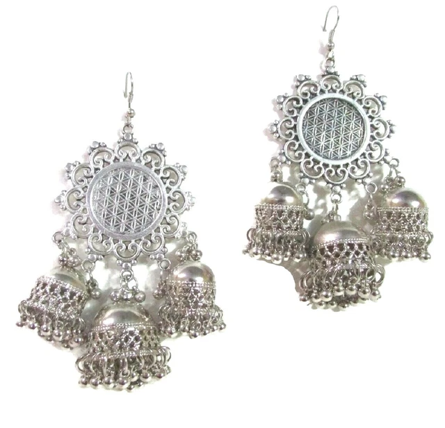 Oxidised outlet kashmiri jhumka
