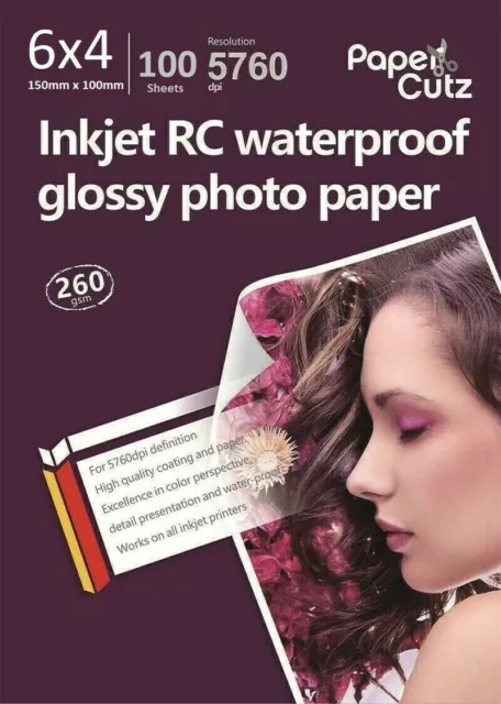 6" x 4" Gloss Inkjet Photo Paper 260GSM - 100 Sheets - Highest Quality Prints