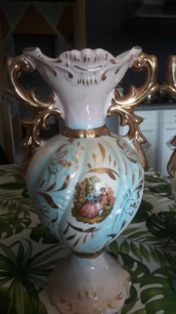 magnifique vase italien la paired