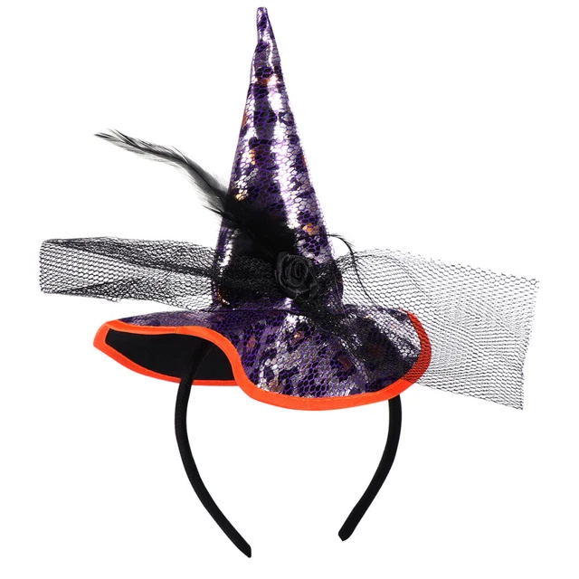 Sombrero de bruja cabello bruja fiesta sombreros con patrón de serpiente fiesta cintas para la frente
