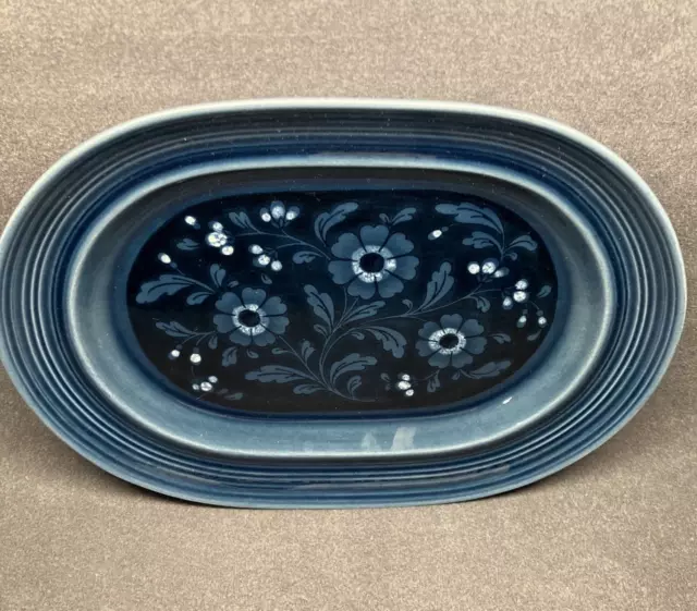 Vintage Metlox Poppy Trail San Clemente 13" Laguna Blue Oval Serving Platter