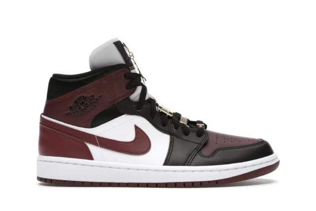 NIKE AIR JORDAN 1 Retro Mid SE Beetroot Maroon Gold Pendant UK 3.5