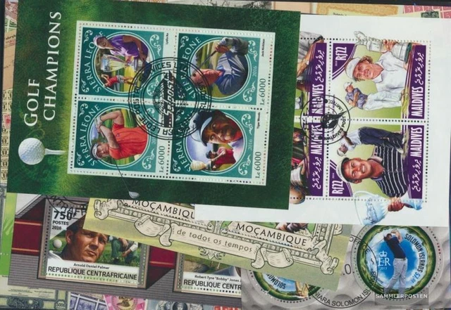 Motive Briefmarken 25 verschiedene Golfsport Marken