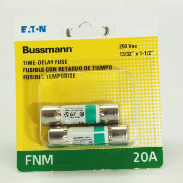 EATON Bussmann Time Delay Fuse Holder FNM 20A New Package 13/32 Inch x 1-1/2"