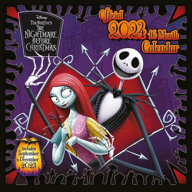 DISNEY THE NIGHTMARE Before Christmas Calendar 2024 Month to a View