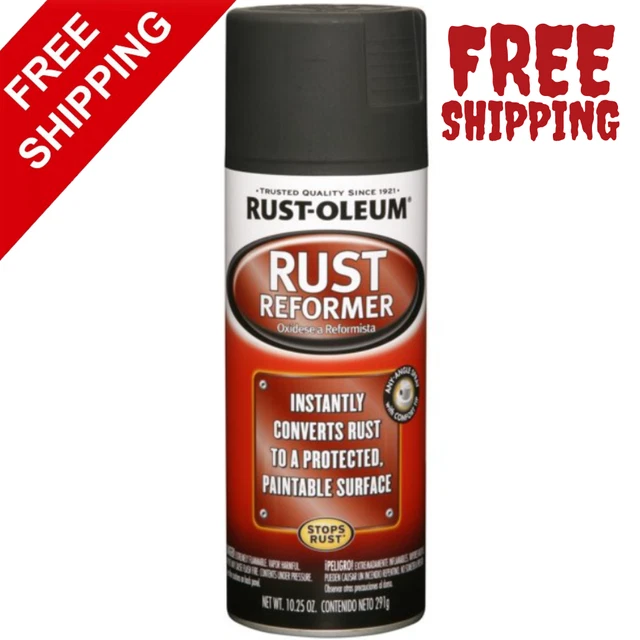 Black, Rust-Oleum Automotive Rust Reformer Flat Spray Paint, 10.25 Oz ON Trendi