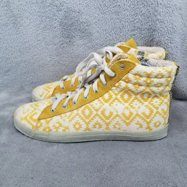 Kim & Zozi Shoes Womens Size 10 Hippie Bling Yellow Lace Up High Top Sneakers