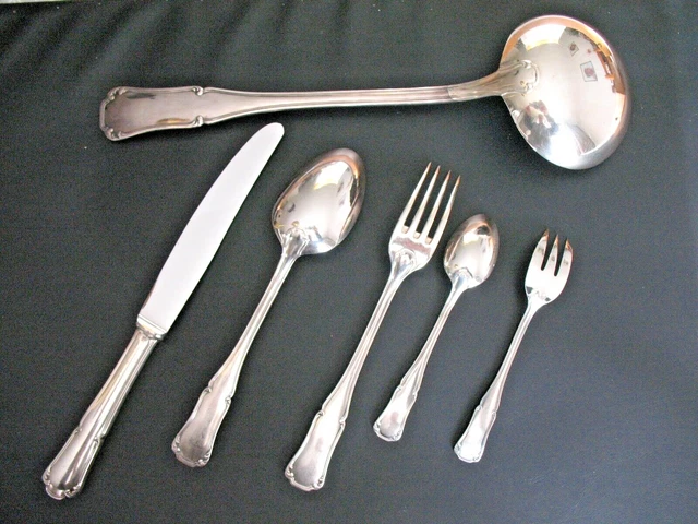 Ménagère 37 Pièces Métal Argenté Ercuis, Modèle Filet Chinon, Fabrication Française 1920-1949