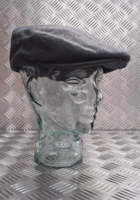 Gris Foncé Mélange Laine Édredon Doublé Grandads Chapeau / Plat Cap Comme