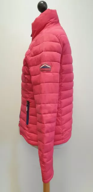 Bb275 Womens Superdry The Fuji Double Zip Pink Lightweight Puffer Jacket Uk L 2