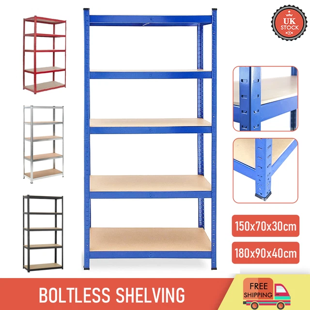 GARAGE SHELVES SHELVING 5 Tier Unit Racking Boltless Heavy Duty Storage