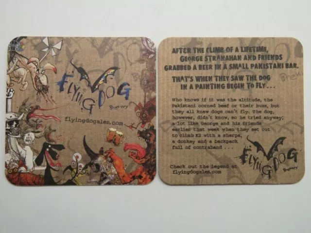 Beer Coaster ~ FLYING DOG Brewery ~ Stranahan in Pakistani Bar; Ralph Steadman