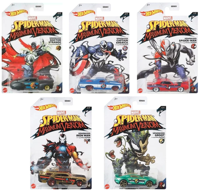 Hot Wheels Marvel Spider-Man Maximum Venom Druckguss 5er Set Autos 1:64 Maßstab