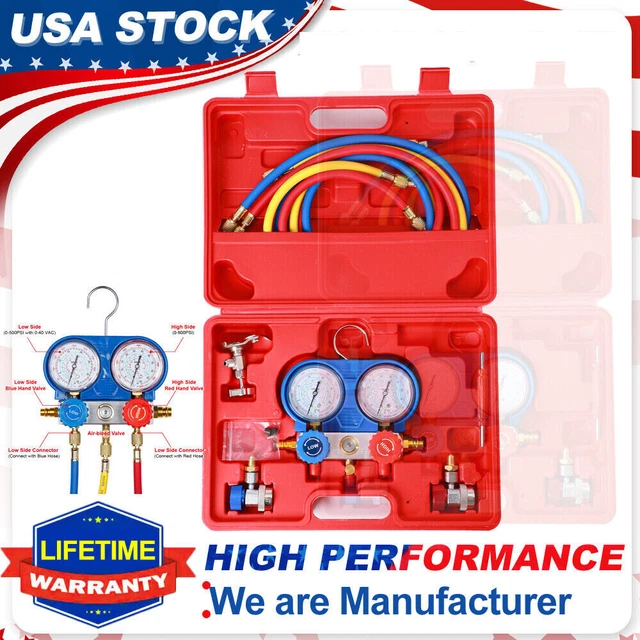 AIR CONDITIONER KIT HVAC A/C Refrigeration Diagnostic Manifold Vacuum