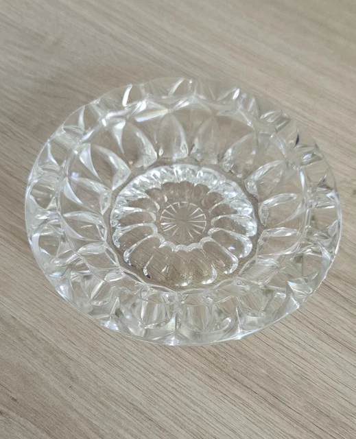 Qualsen Lot De 6 Cendriers Ronds En Verre Cristal Taillé - Cendriers Extérieurs Élégants 10.5cm Pour Maison, Bar, Restaurant Et Terrasse