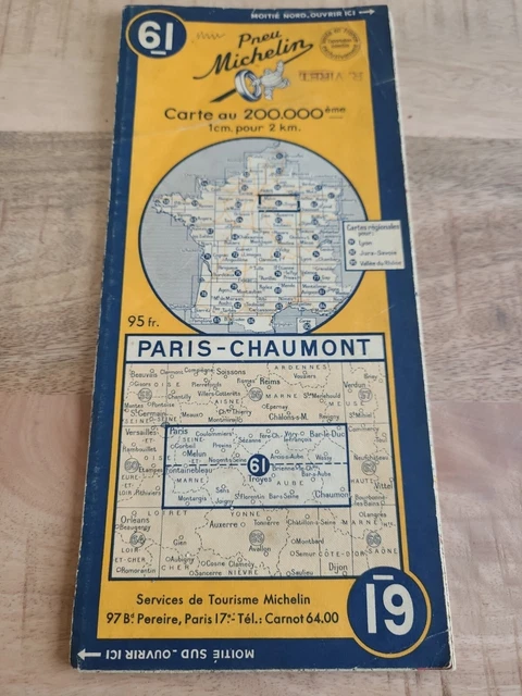 Carte routière 120 cycliste guide Bibendum Michelin rayon 50