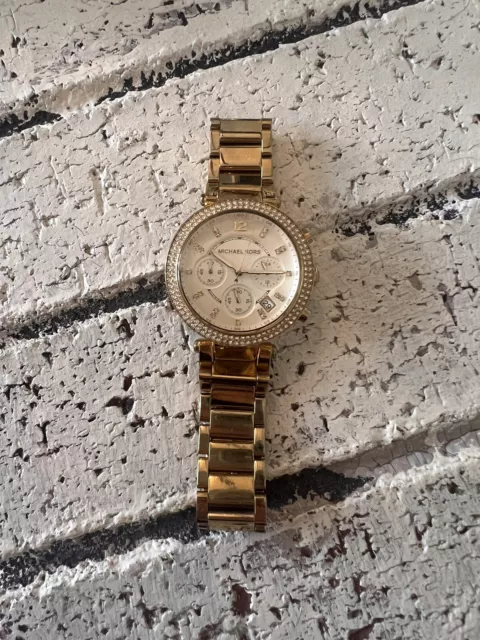 Michael Kors Rose Gold Tone MK5491 Parker Mother of Pearl Dial  (Needs battery)