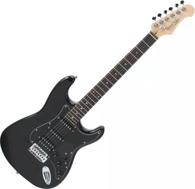 Superklasse E-Gitarre ST-Modell 22 Jumbo Bünde 5-Weg PickUp-Wahlschalter Schwarz