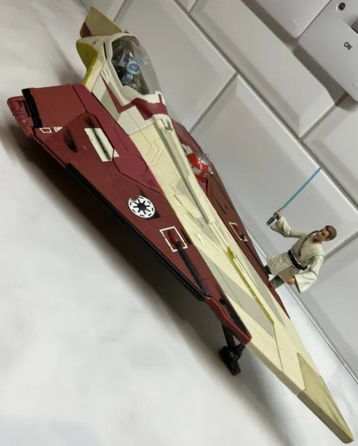 Star Wars Jedi Starfighter Attack Clones Ben Obi-Wan Kenobi Vintage Ship Hasbro