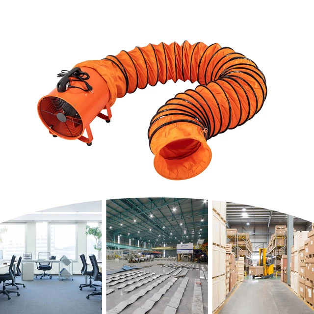 PORTABLE 12& EXTRACTOR Fan Blower + 5m Duct Hose Industrial Air Mover