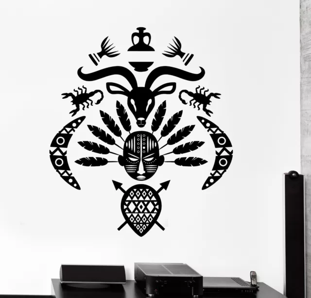 Wall Decal African Mask Symbol Tribal Cool Mural Vinyl Decal (z3321)