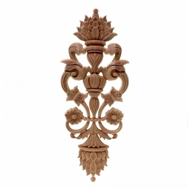 Wooden Applique Furniture Carved Figurines Crafts Window Door Decor Furniture