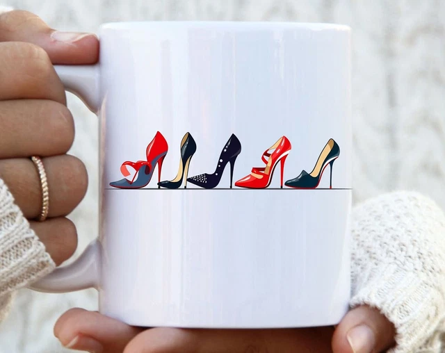 Girls High Heels Coffee Mug Red Bottom Stilettos Coffee Mug Glam Womens Tea Cup