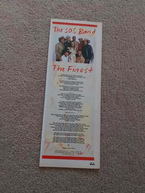 Tnewl64 Advert 11X4 The Sos Band : 'The Finest' Song Words