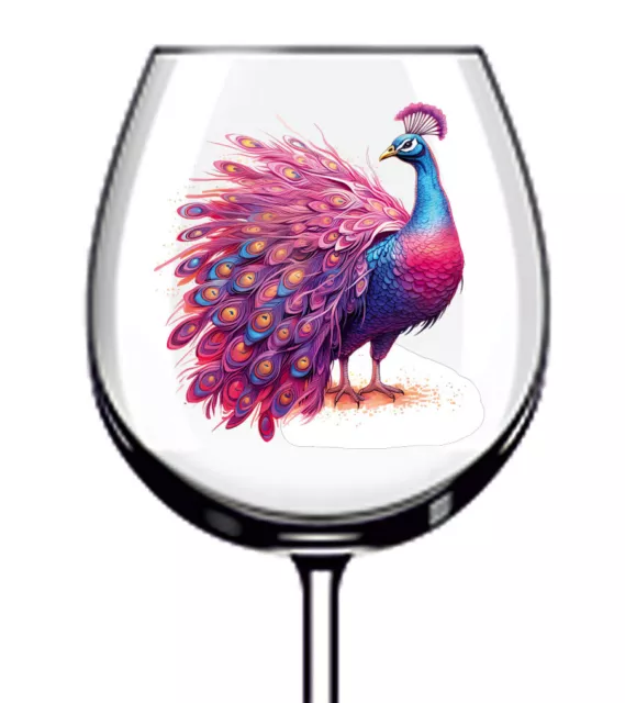 12x Peacock Feather Colourful Wine Glass Bottle Van Vinyl Sticker Decal a5168