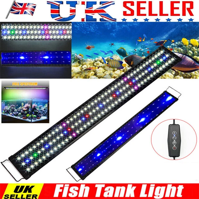 UK Aquarium Fish Tank LED Light Over-Head Full Spectrum Plant Lighting Lamp