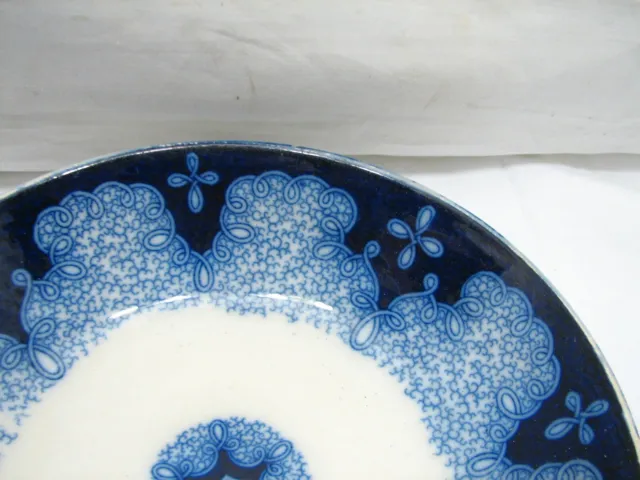 Vintage lot 3 pcs Germany Flow Blue China Salad Bowl/Plate Cereal/Soup 3