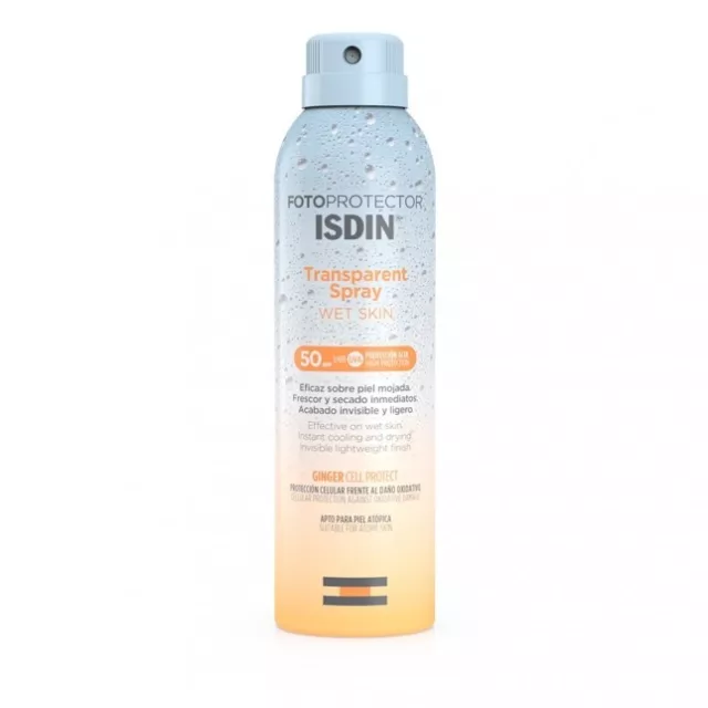 Fotoprotector en aerosol transparente ISDIN SPF50+ piel húmeda 250 ml