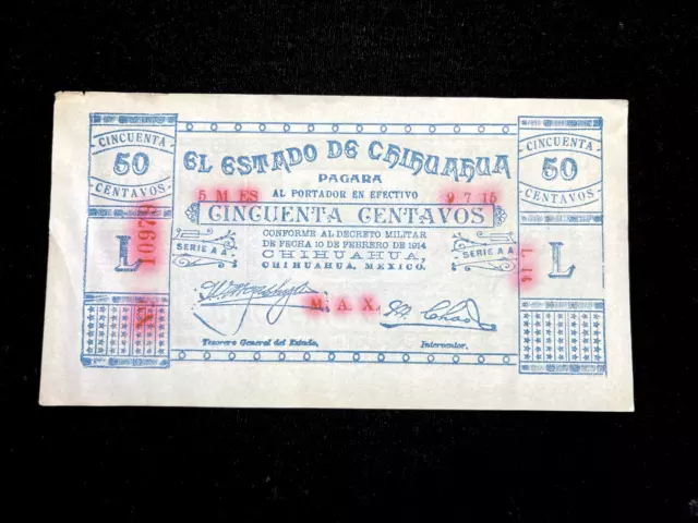 Mexico *50 CENTAVOS* Estado de Chihuahua (Specialized Issues Revolutionary) 1914