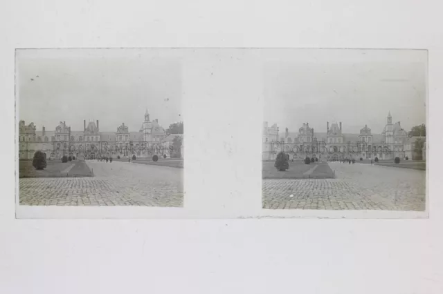 France Château Photo Plaque de verre Stereo Positif Vintage ca 1910