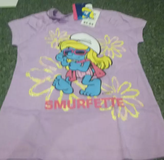 Smurfette  T-Shirt  -  SIZE  7  Girls - BRAND NEW WITH TAGS- 2012 (RRP $9.84)