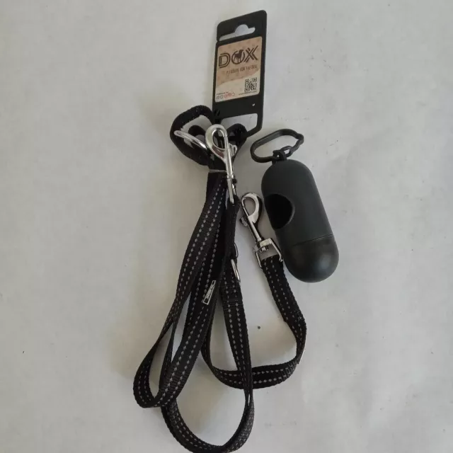 DDOXX Nylon Dog Leash, 3-Way Adjustable, 6.6 ft Small - Double hooks