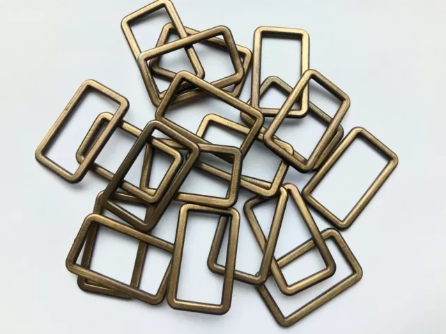 Anillos rectangulares de 30 mm bucles metal envejecido sujetadores de latón anillo D rectangular D32