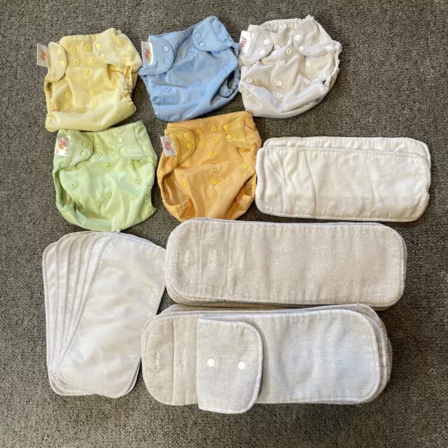 BumGenius FLIP Cloth Diaper Lot 5 Snap Covers, 42 Assorted Inserts