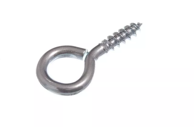 NEW SCREW IN EYES 35MM X 8 3.5MM dia. BZP BRIGHT ZINC PLATED STEEL ( pks of 2000