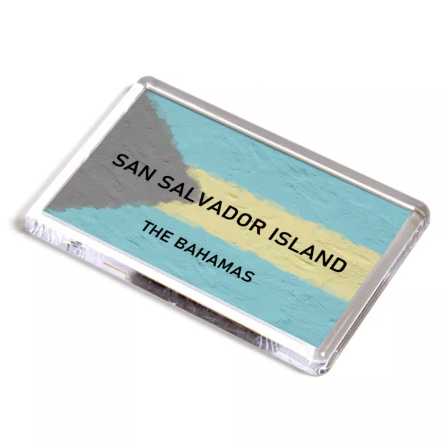 KÜHLSCHRANKMAGNET - Insel San Salvador - Flagge der Bahamas
