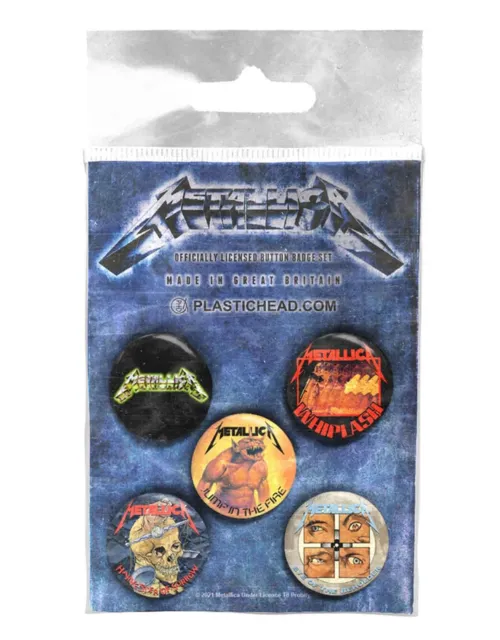 Metallica Button Badge The Singles Band Logo new Official Set Of 5