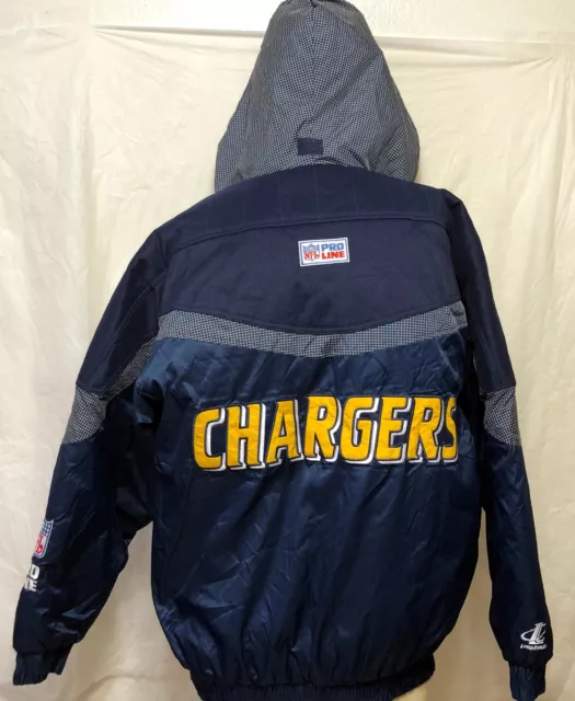 Logo Athletic Pro Line San Diego Chargers Hooded Jacket Sz M NFL Blue LA SD