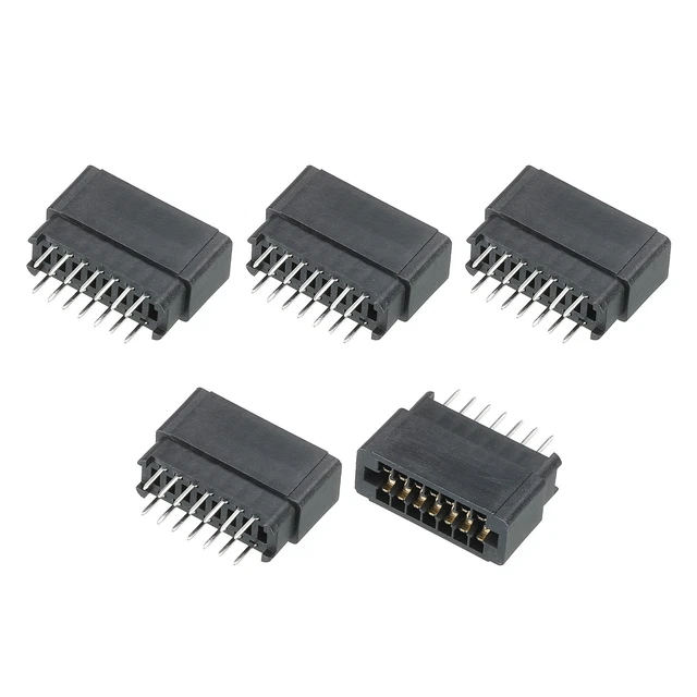 Scheda Bordo Connettore Nero Presa Destra Angolo 14 Pin 2.54mm Passo 5pz