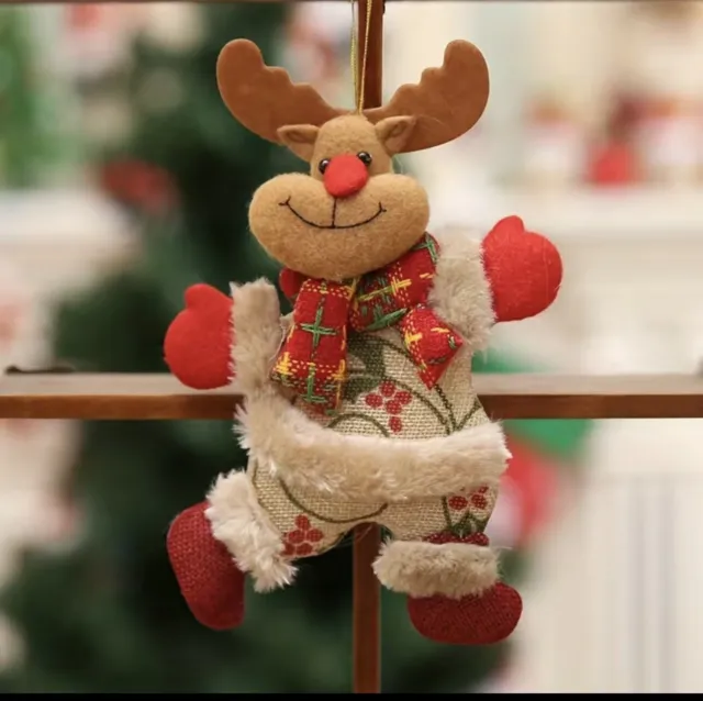 4PCS SANTA CLAUSE Snowman Tree Hanging Doll Christmas Gift $20.00 - PicClick