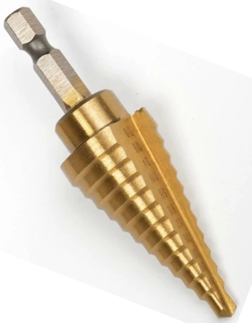 Titanium Step Drill Bit 3/16" to 7/8" with 1/16" increments with Storage Box