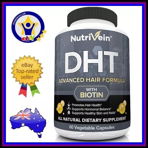 NUTRIVEIN DHT BLOCKER + BIOTIN Advanced Hair Growth Vitamins Supplement 60 Caps